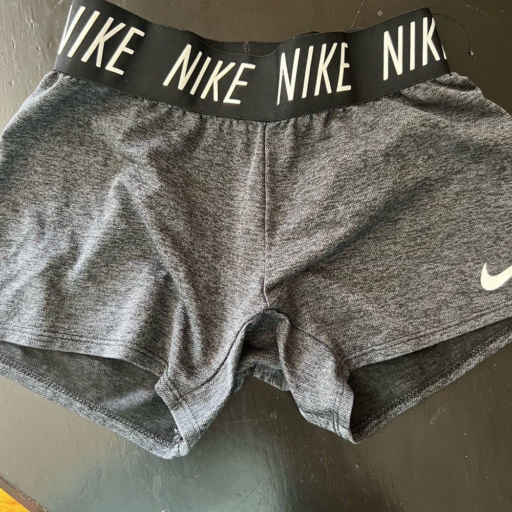 Nike Gray Compression Shorts with Elastic Waistband
